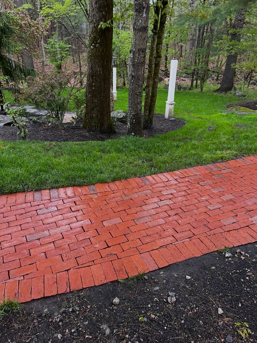 Brick walkway after